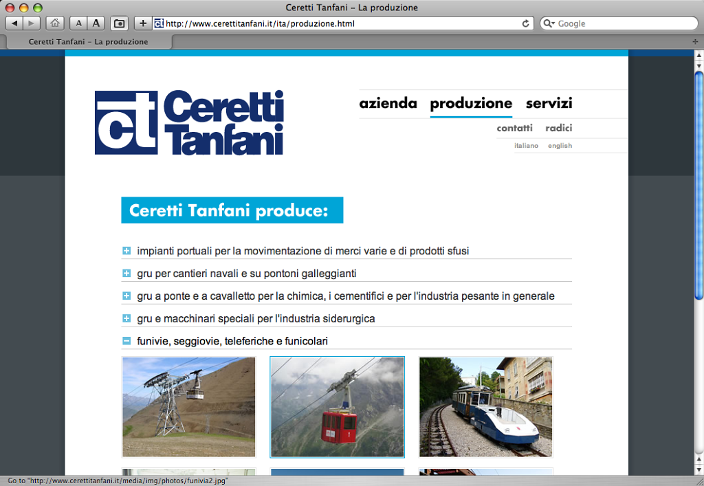 Ceretti Tanfani website