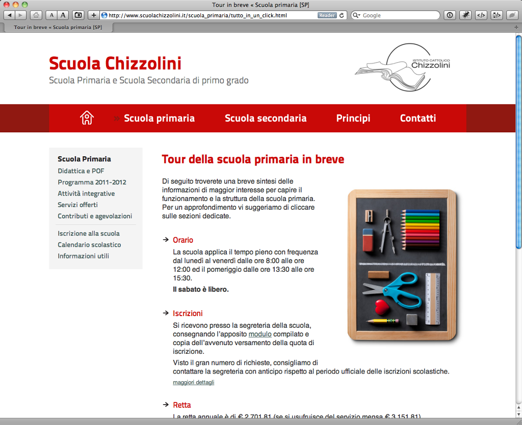 Scuola Chizzolini website