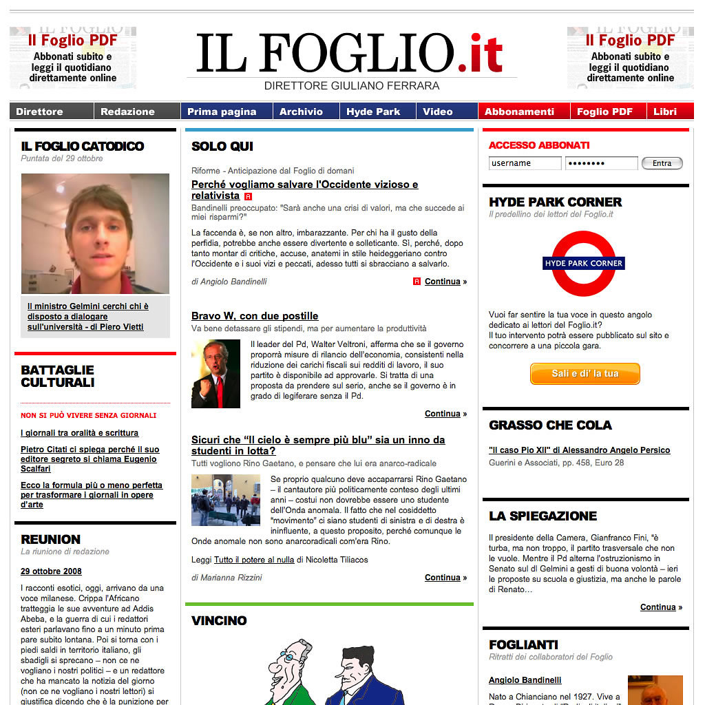 Il Foglio Quotidiano website v. 2